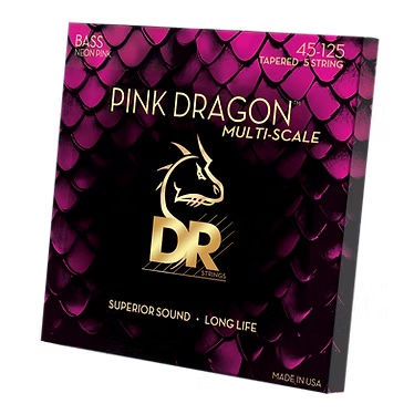 Pink Dragon 4-String Pink Coated Silver-Plated Steel Bass String 45-105