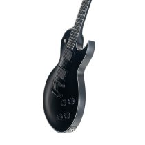 Single-Cut Electric Guitar for Classic Rock & Metal with EMG 81/60 Active Humbuckers, Black Satin