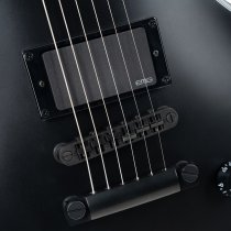 Single-Cut Electric Guitar for Classic Rock & Metal with EMG 81/60 Active Humbuckers, Black Satin