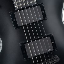 Single-Cut Electric Guitar for Classic Rock & Metal with EMG 81/60 Active Humbuckers, Black Satin