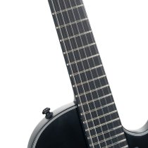 Single-Cut Electric Guitar for Classic Rock & Metal with EMG 81/60 Active Humbuckers, Black Satin
