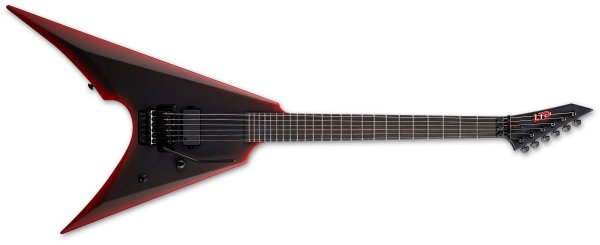 Arrow Black Metal Electric Guitar, Black Red Burst Satin