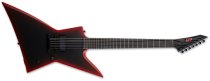 EXL-7 Baritone Black Metal 7-String Electric Guitar, Black Red Burst Satin
