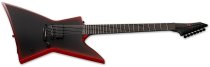 EXL-7 Baritone Black Metal 7-String Electric Guitar, Black Red Burst Satin