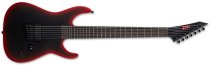 M-7HT Baritone Black Metal 7-String Electric Guitar, Black Red Burst Satin