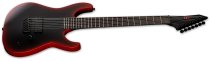 M-7HT Baritone Black Metal 7-String Electric Guitar, Black Red Burst Satin