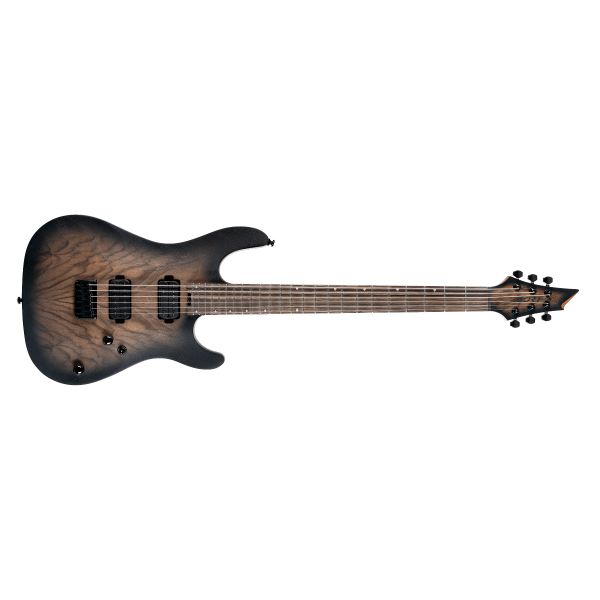 Baritone Electric Guitar with Seymour Duncan Sentient & Nazgûl Humbuckers, Natural Black Burst