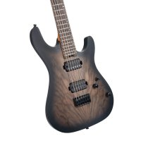 Baritone Electric Guitar with Seymour Duncan Sentient & Nazgûl Humbuckers, Natural Black Burst