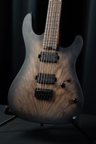 Baritone Electric Guitar with Seymour Duncan Sentient & Nazgûl Humbuckers, Natural Black Burst