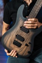 Baritone Electric Guitar with Seymour Duncan Sentient & Nazgûl Humbuckers, Natural Black Burst