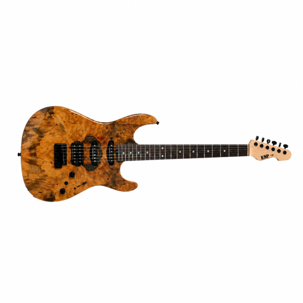 Snapper-CTM Buckeye Burl Electric Guitar with Case, Natural