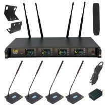 Four-Channel Wireless Gooseneck Microphone System