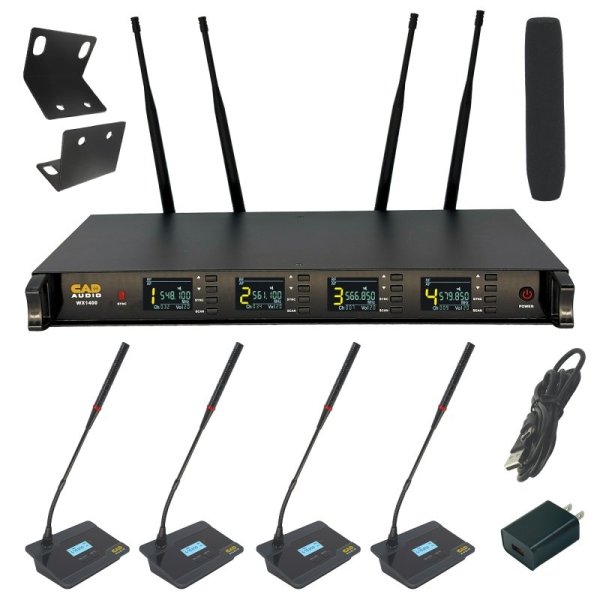 Four-Channel Wireless Gooseneck Microphone System
