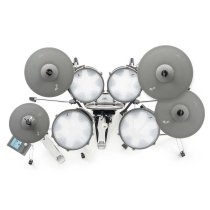 8-Piece Electronic Drum Kit with Tru-Motion Hi-Hat & 12" Mesh Kick, White Sparkle, White Sparkle