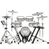 8-Piece Electronic Drum Kit with Tru-Motion Hi-Hat & 12" Mesh Kick, White Sparkle, White Sparkle
