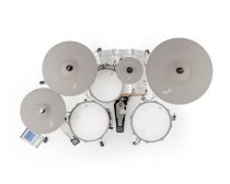 9-Piece Electronic Drum Kit with 3-Zone Cymbals, 8" Splash & Bluetooth MIDI, White Sparkle