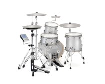 9-Piece Electronic Drum Kit with 3-Zone Cymbals, 8" Splash & Bluetooth MIDI, White Sparkle