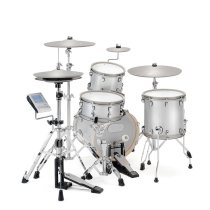 9-Piece Electronic Drum Kit with 3-Zone Cymbals, 8" Splash & Bluetooth MIDI, White Sparkle