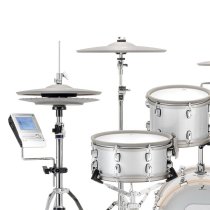 9-Piece Electronic Drum Kit with 3-Zone Cymbals, 8" Splash & Bluetooth MIDI, White Sparkle