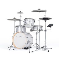 9-Piece Electronic Drum Kit with 3-Zone Cymbals, 8" Splash & Bluetooth MIDI, White Sparkle