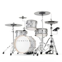 9-Piece Electronic Drum Kit with 3-Zone Cymbals, 8" Splash & Bluetooth MIDI, White Sparkle