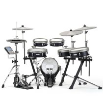 9-Piece Electronic Drum Kit with 14" Tru-Motion Hi-Hat & 12" Mesh Kick, Black Oak