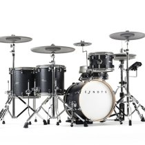 9-Piece Electronic Drum Kit with 14" Hi-Hat, 16" Kick, Black Oak