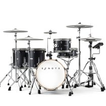 9-Piece Electronic Drum Kit with 14″ Hi-Hat, 16″ Kick, Black Oak