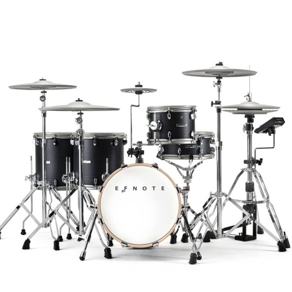 9-Piece Electronic Drum Kit with 14" Hi-Hat, 16" Kick, Black Oak