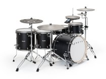 11-Piece Electronic Drum Kit with 20" Ride, STAX Cymbals & 20" Kick, Black Oak