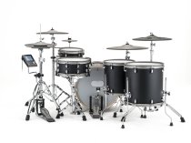 11-Piece Electronic Drum Kit with 20" Ride, STAX Cymbals & 20" Kick, Black Oak