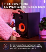 6.5" Studio Reference Monitor, 2-Way Active Powered Speaker (Single)