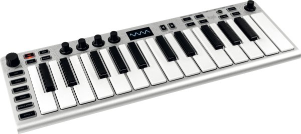 Ultra-Thin 25-key Synthesizer with integrated Master Keyboard and Audio/MIDI Interface