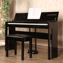 88-Key Upright Digital Piano with Bench, High Gloss Ebony