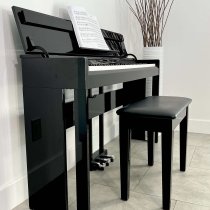 88-Key Upright Digital Piano with Bench, High Gloss Ebony