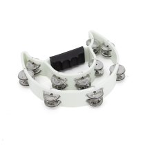 White Double Cutaway Tambourine