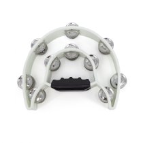 White Double Cutaway Tambourine