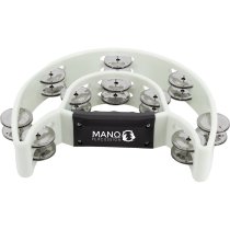 White Double Cutaway Tambourine