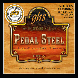 GHS GB-E9 Pedal Steel Guitar Boomers Roundwound, E9th Tuning, .013-.036