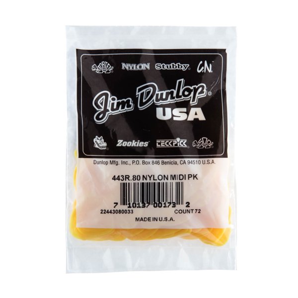 0.80mm Nylon Midi Guitar Pick (72/bag)