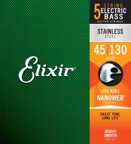 5-String Light, Long Scale Scale Electric Bass Stainless Steal With Nanoweb Coating .045 - .130