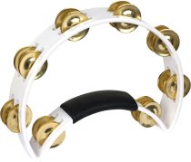 RT1021 White with Brass Jingles Tambourine