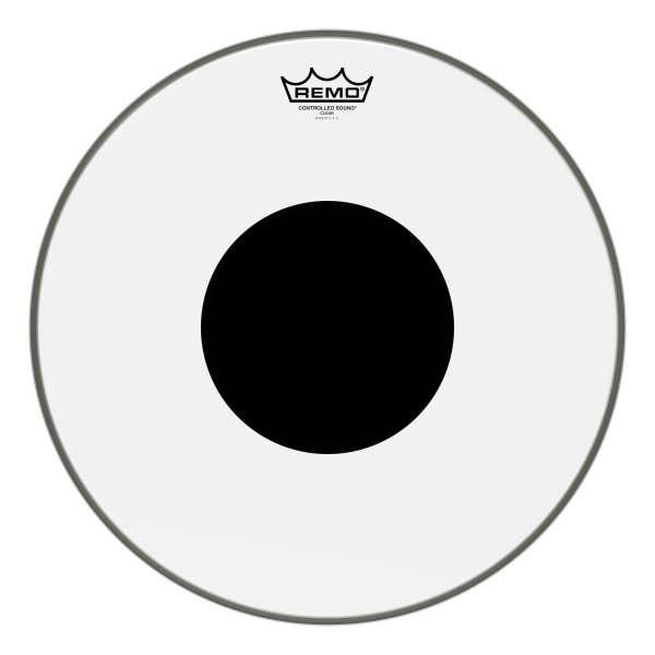 16" Drumhead Controlled Sound Clear Batter, Black Dot